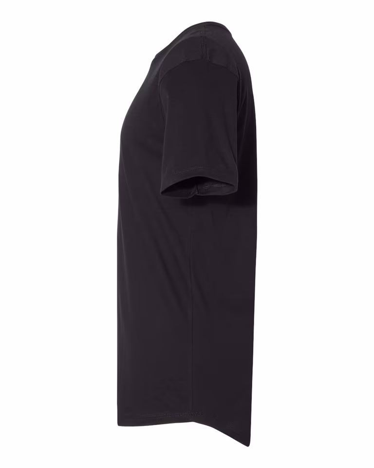 Men's Cotton Long Body Crew in Black — directside