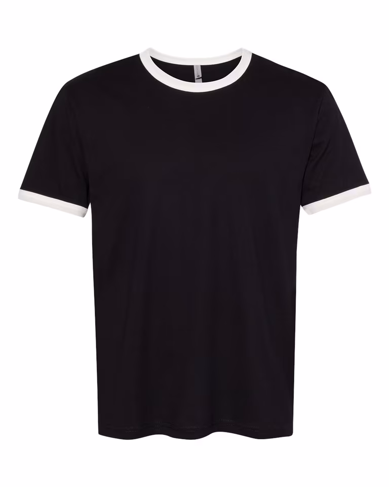 Unisex Ringer T-Shirt in Black / Natural — front