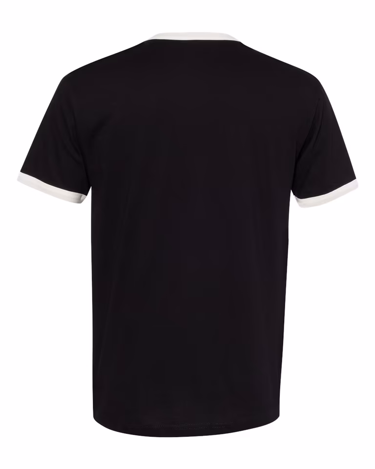 Unisex Ringer T-Shirt in Black / Natural — back
