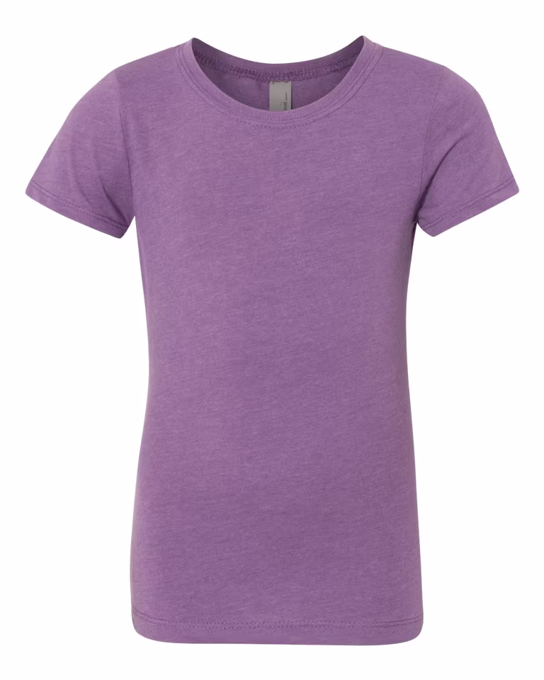 Girl's Youth Princess CVC T-Shirt in Purple Berry — front