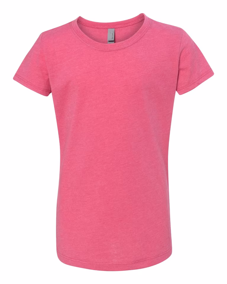 Girl's Youth Princess CVC T-Shirt in Raspberry — front