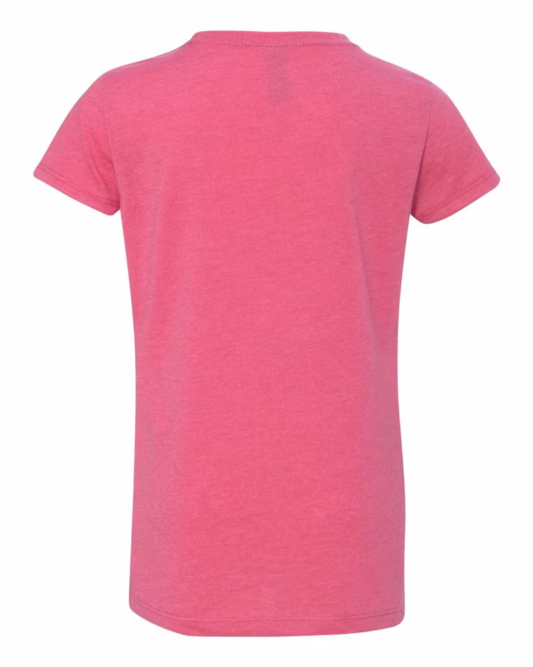 Girl's Youth Princess CVC T-Shirt in Raspberry — back