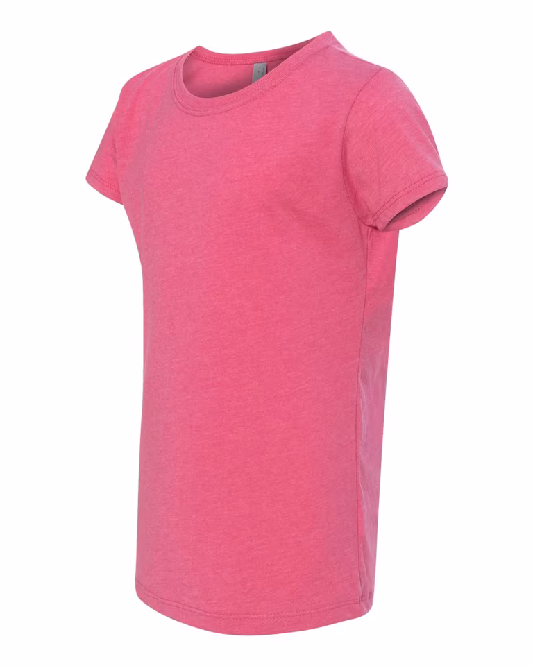 Girl's Youth Princess CVC T-Shirt in Raspberry — leftside