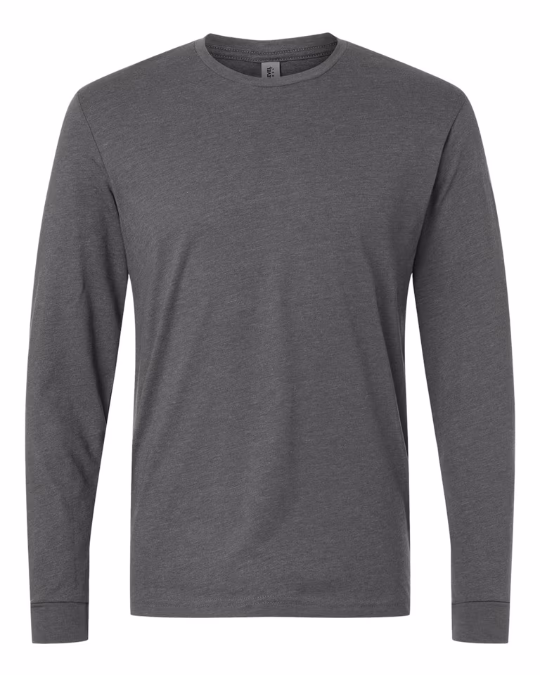 Unisex CVC Long-Sleeve T-Shirt in Heather Heavy Metal — front