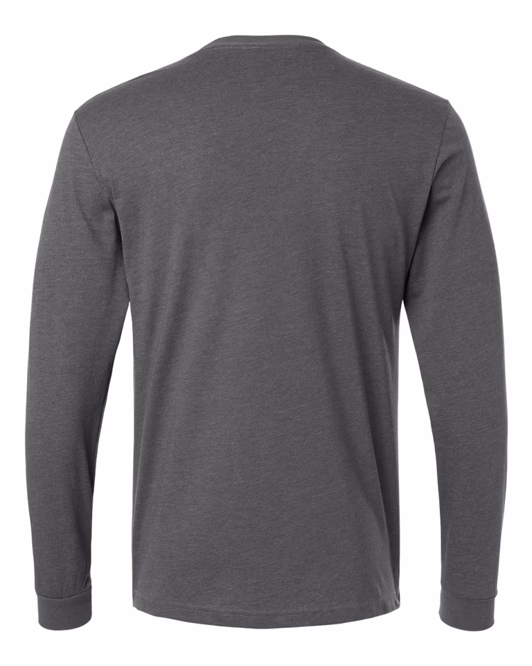 Unisex CVC Long-Sleeve T-Shirt in Heather Heavy Metal — back