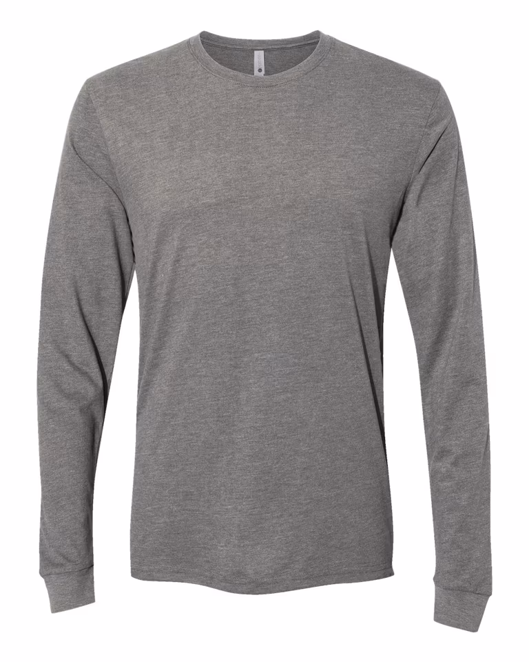 Unisex Sueded Long-Sleeve Crew in Dark Heather Grey — front