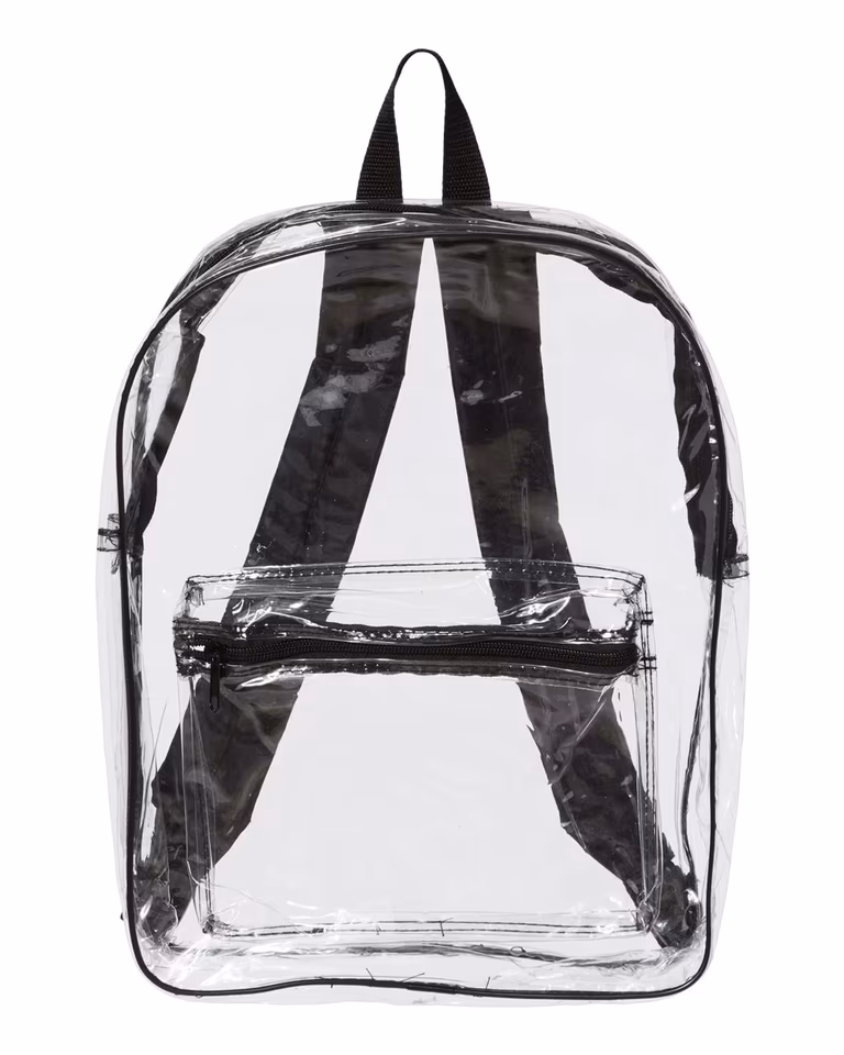 Clear Backpack in Black — front