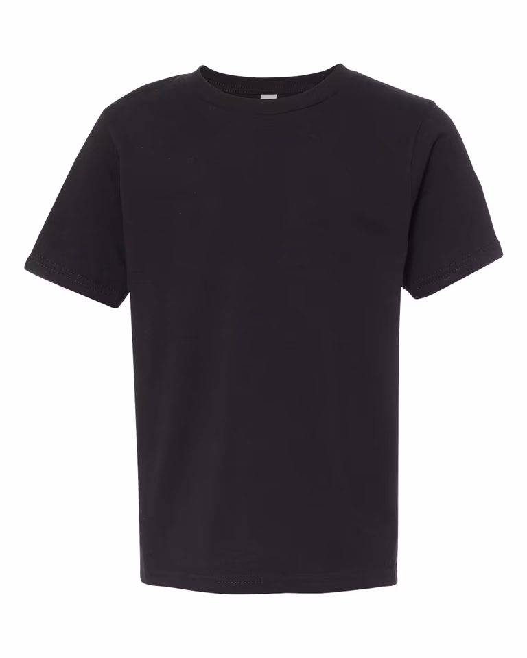 Youth Cotton Crew in Black — front