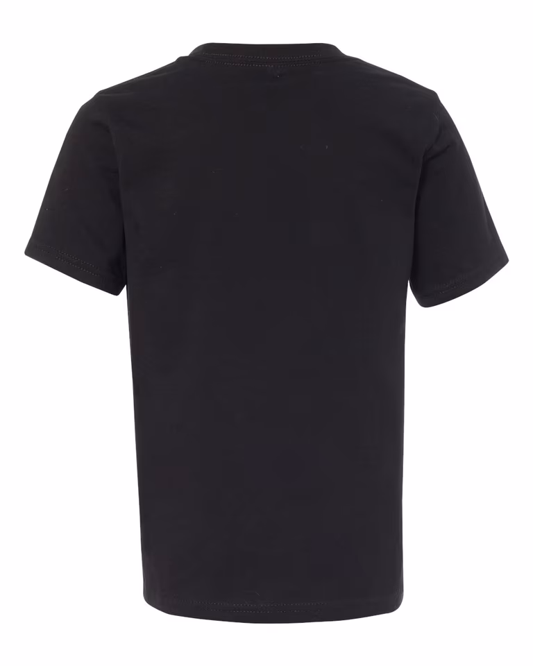 Youth Cotton Crew in Black — back