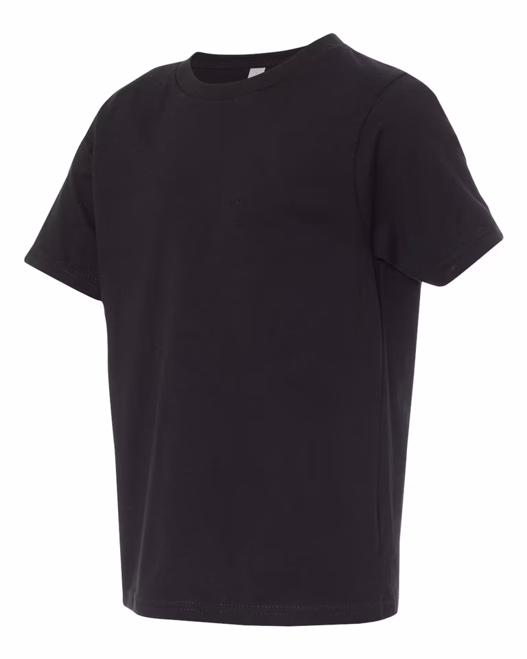 Youth Cotton Crew in Black — leftside