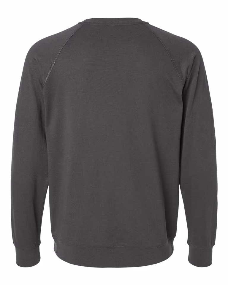 Unisex French Terry Raglan Crew in Heavy Metal — back