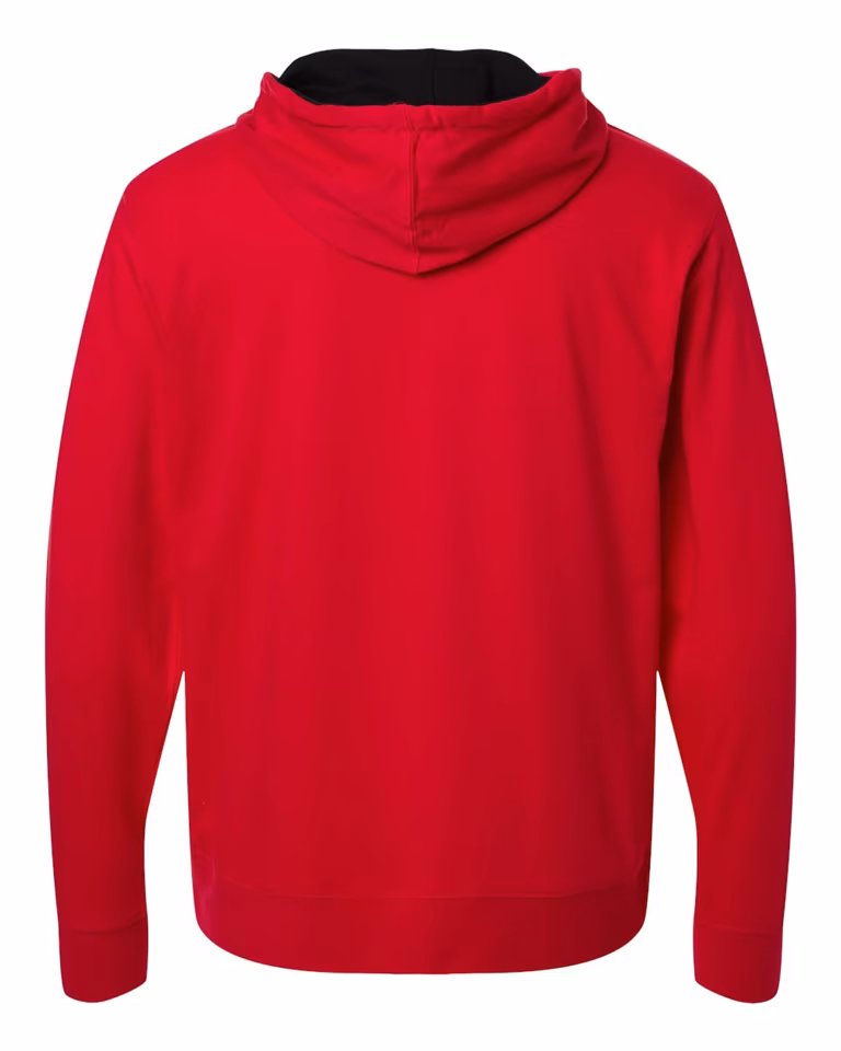 Unisex French Terry Pullover Hoodie in Red / Black — back