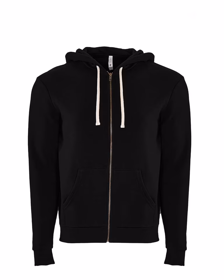Unisex Zip Hoodie in Black — front