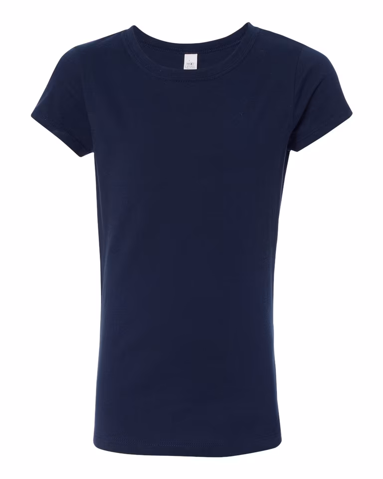Youth Girls’ Princess T-Shirt in Midnight Navy — front