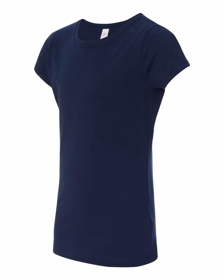 Youth Girls’ Princess T-Shirt in Midnight Navy — leftside