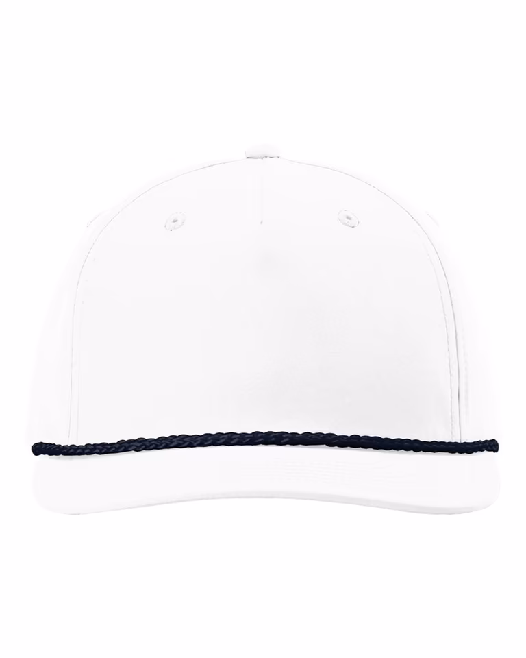 Braided Performance Cap in White / Navy — front