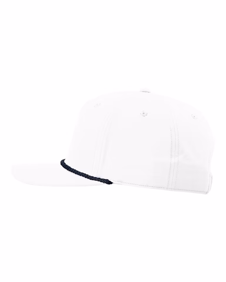 Braided Performance Cap in White / Navy — directside