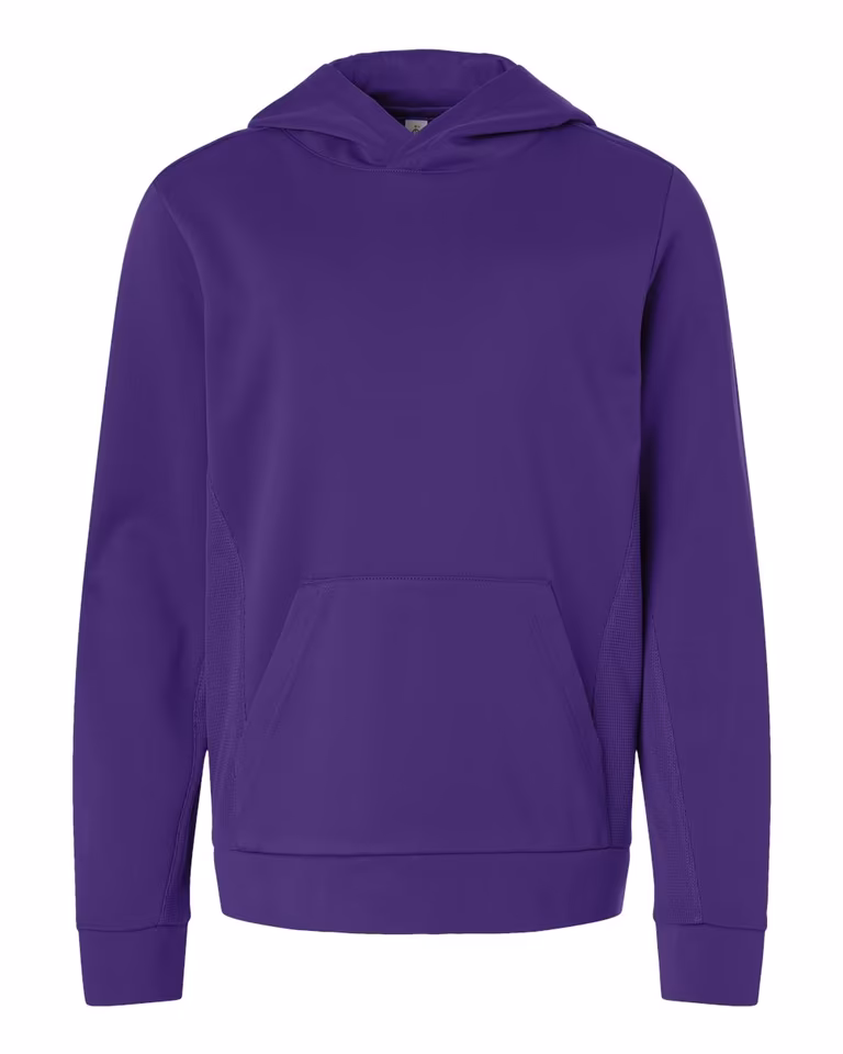 Youth Squad Hooded Tech Fleece Pullover in Sport Purple — front