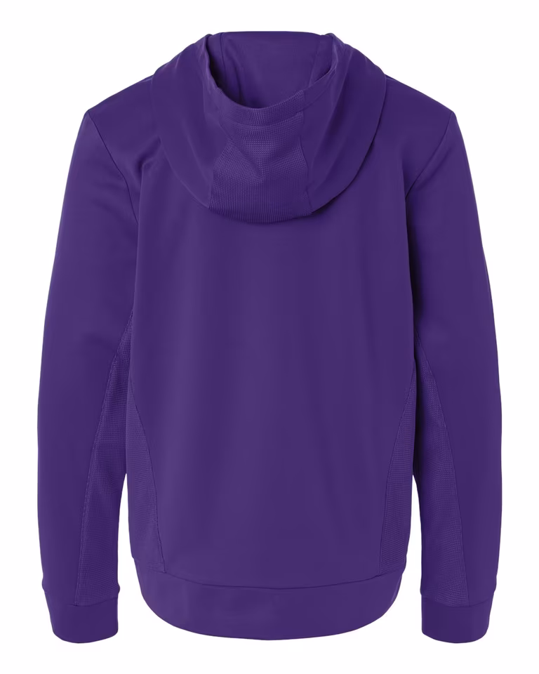 Youth Squad Hooded Tech Fleece Pullover in Sport Purple — back