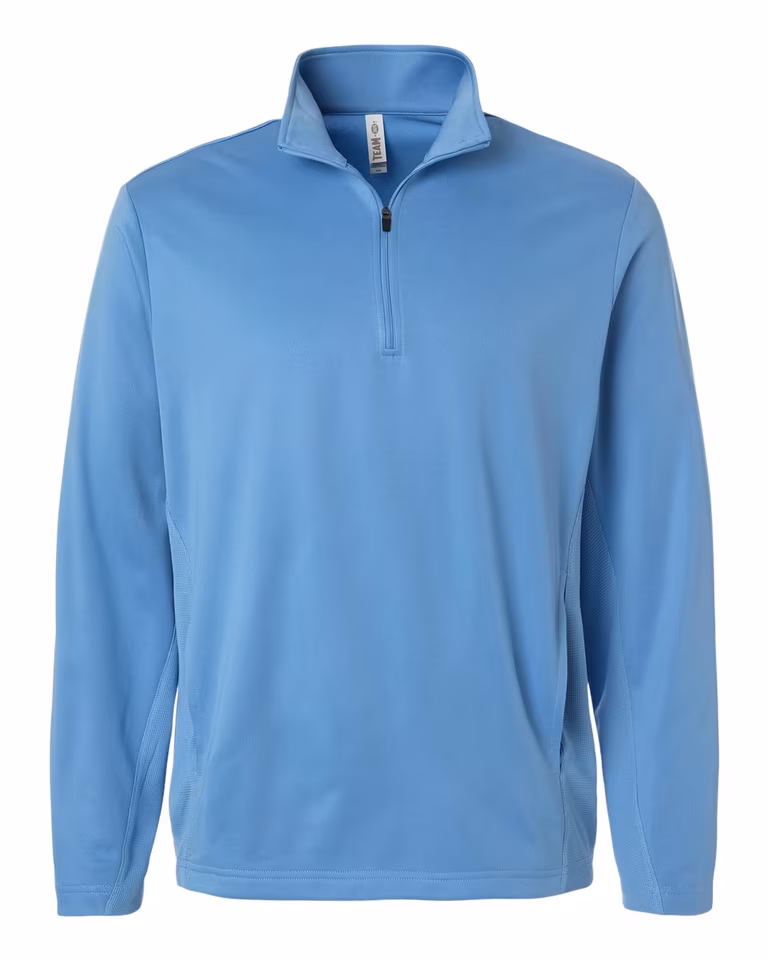 Unisex Squad Cadet Quarter-Zip Tech Fleece Pullover in Sport Light Blue — front