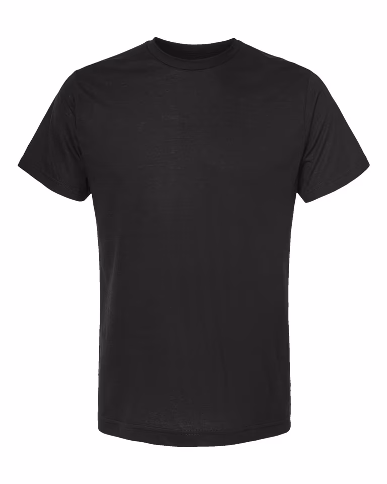 Unisex Poly-Rich Tee in Black — front