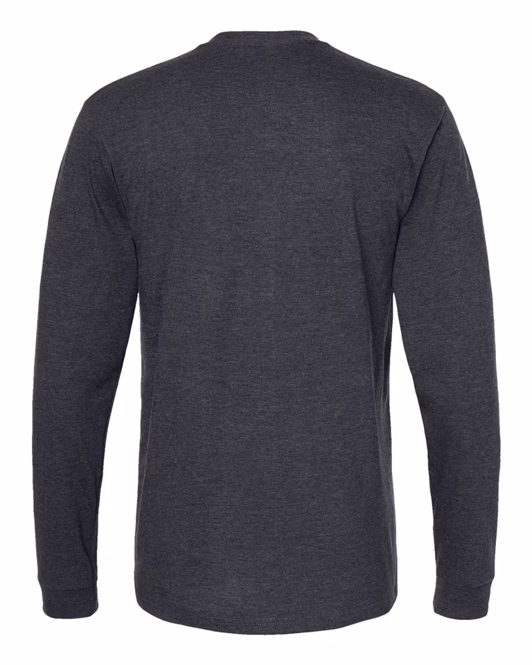 Unisex Heavyweight Long Sleeve Tee in Heather Graphite — back
