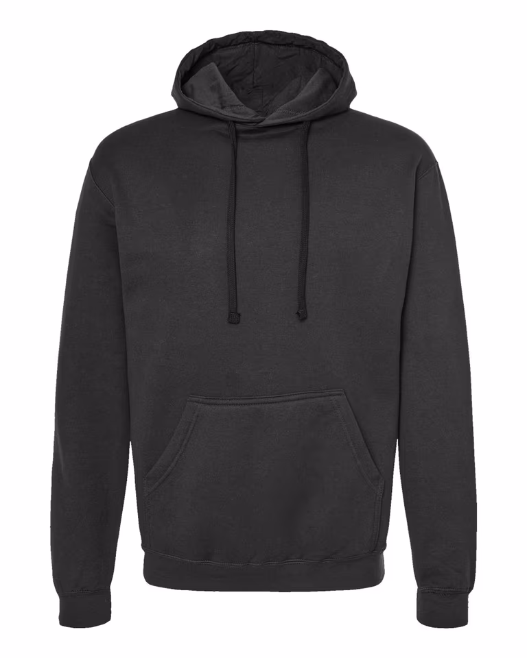 Unisex Fleece Pullover Hoodie in Black — front