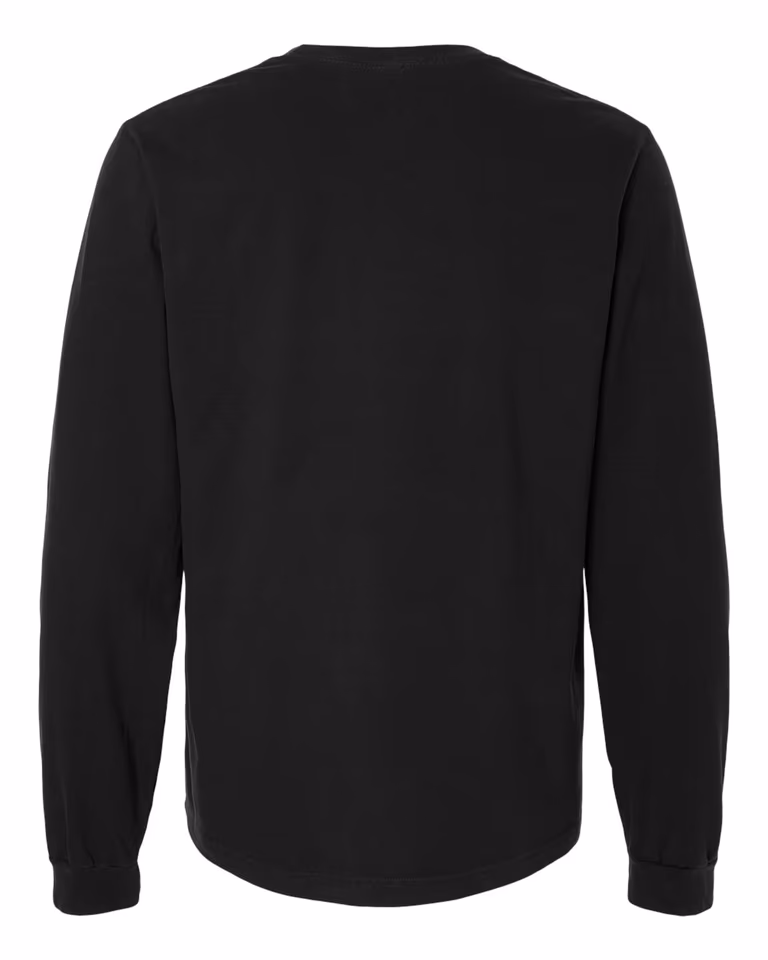 Unisex Heavyweight Garment-Dyed Long Sleeve Tee — Black