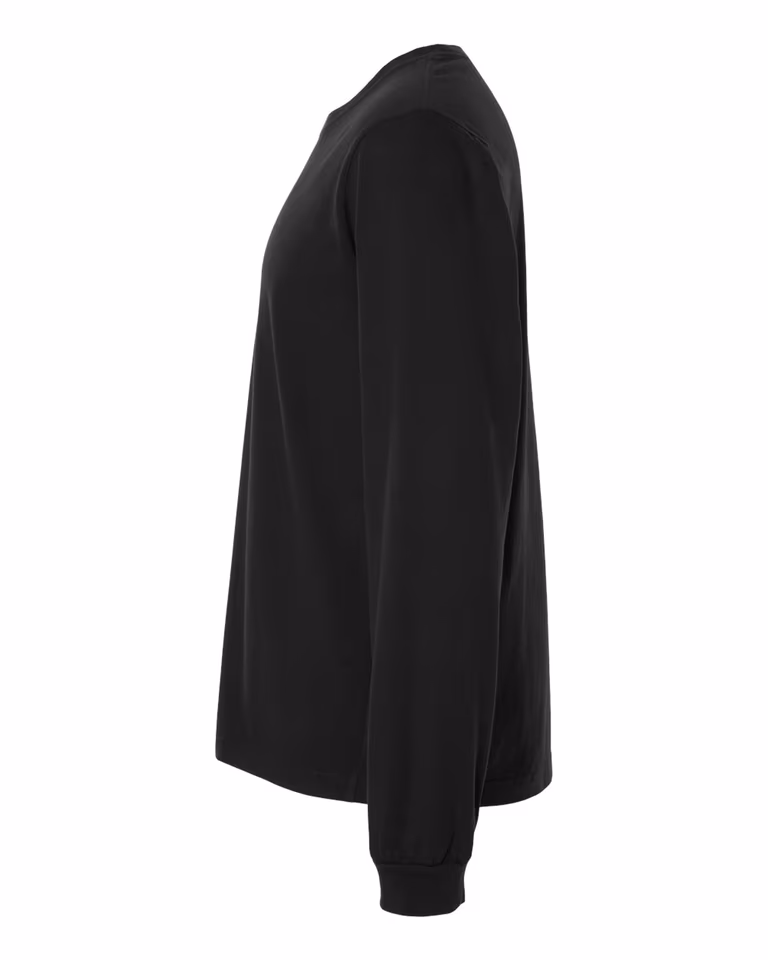 Unisex Heavyweight Garment-Dyed Long Sleeve Tee — Black