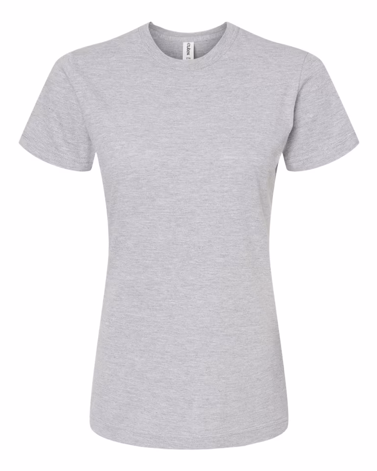 Women's Classic Fit Fine Jersey Tee in Heather Grey — front