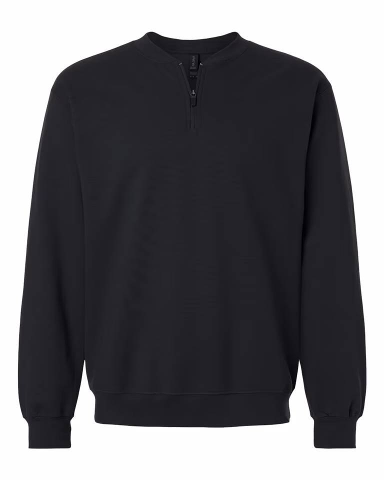 Unisex Softstyle® Midweight Quarter-Zip Sweatshirt — Black