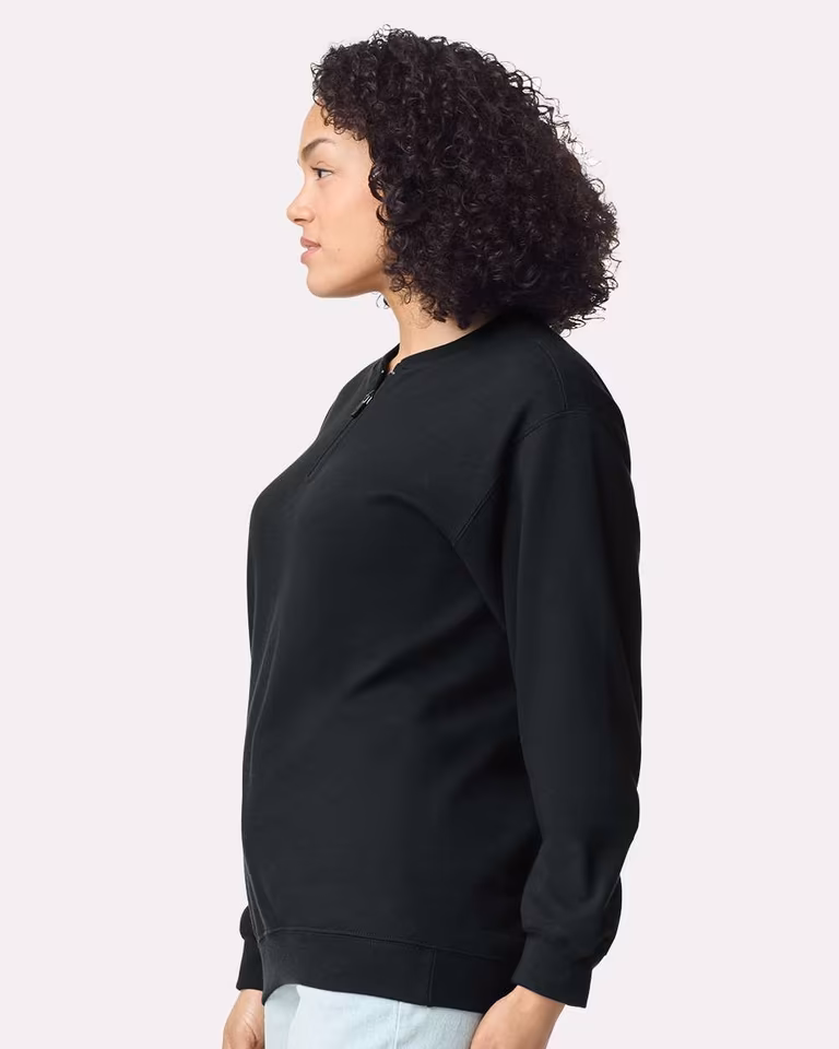Unisex Softstyle® Midweight Quarter-Zip Sweatshirt — Black