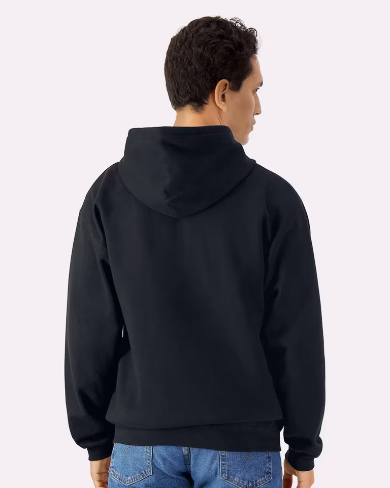Unisex Softstyle® Midweight Full-Zip Hooded Sweatshirt — Black