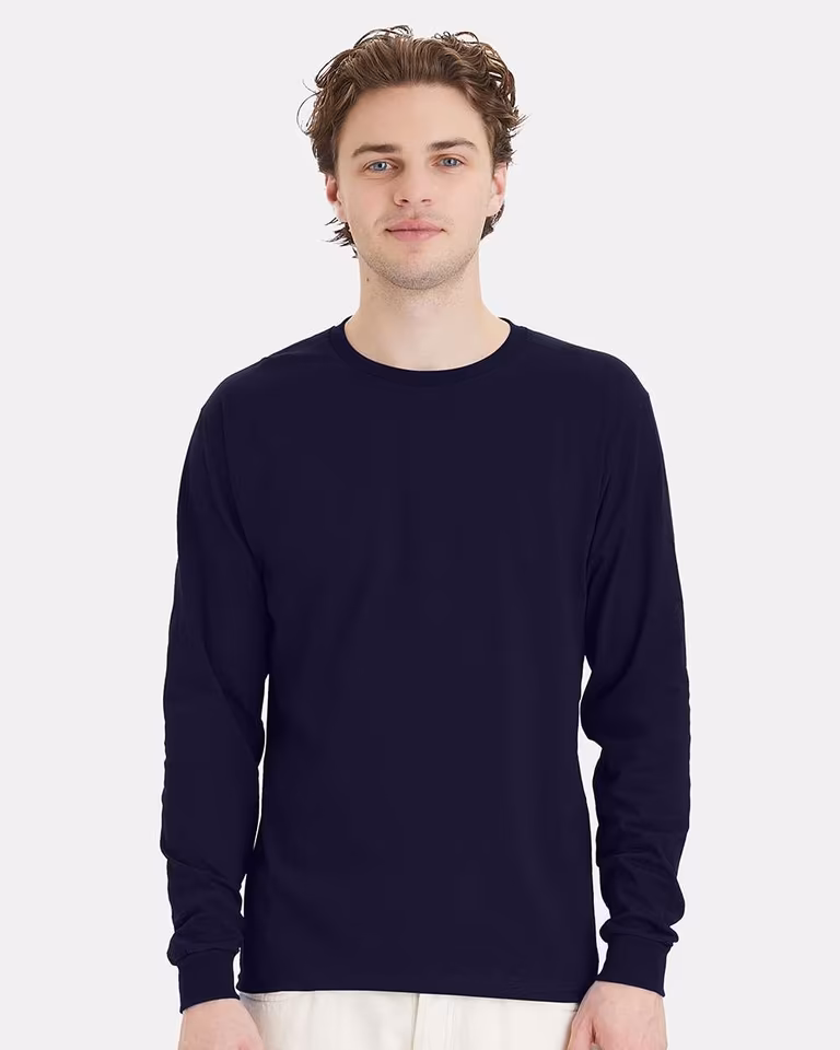 Unisex Essential-T Long Sleeve T-Shirt — Athletic Navy