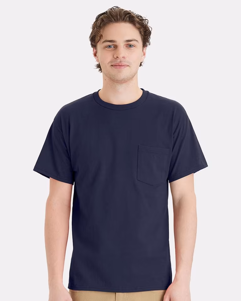 Unisex Essential-T Pocket T-Shirt — Athletic Navy