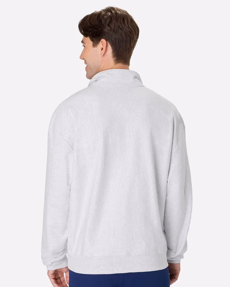 Unisex Beefy® Sweats Premium Heavyweight Quarter-Zip Sweatshirt — Ash