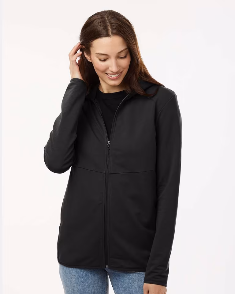 Unisex Perform Full-Zip Hooded Sweatshirt — Black