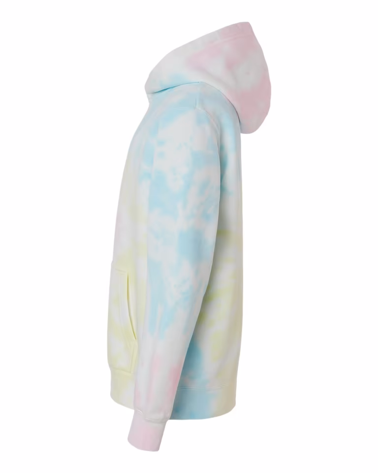 Youth Midweight Tie-Dyed Hooded Sweatshirt — Tie Dye Sunset Swirl
