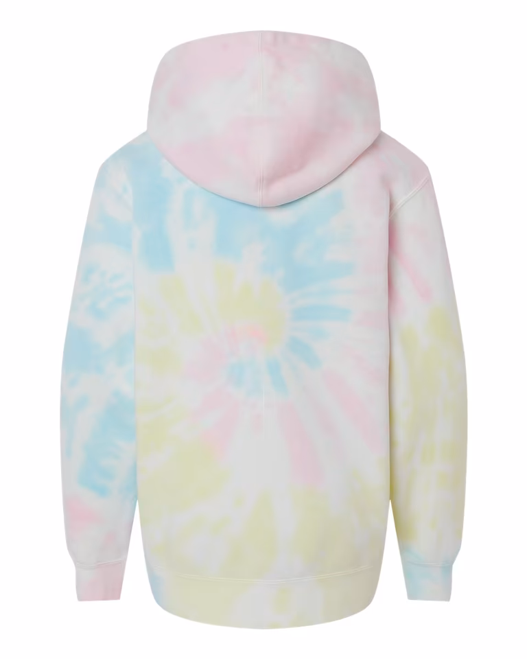 Youth Midweight Tie-Dyed Hooded Sweatshirt — Tie Dye Sunset Swirl