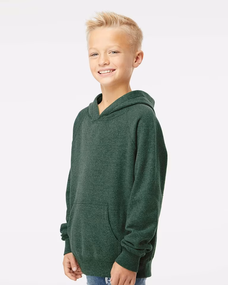 Youth Lightweight Special Blend Raglan Hooded Sweatshirt — Moss
