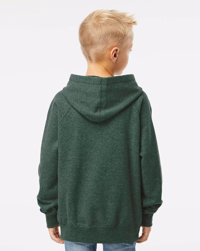 Youth Lightweight Special Blend Raglan Hooded Sweatshirt — Moss