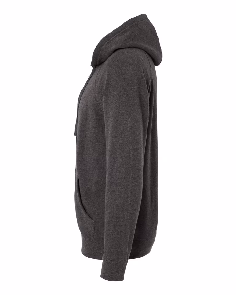 Unisex Special Blend Raglan Full-Zip Hooded Sweatshirt — Carbon