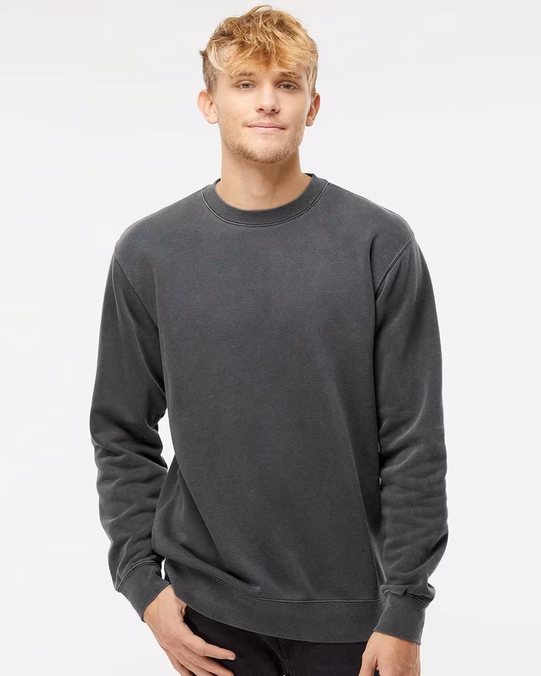 Unisex Midweight Pigment-Dyed Crewneck Sweatshirt — Pigment Black