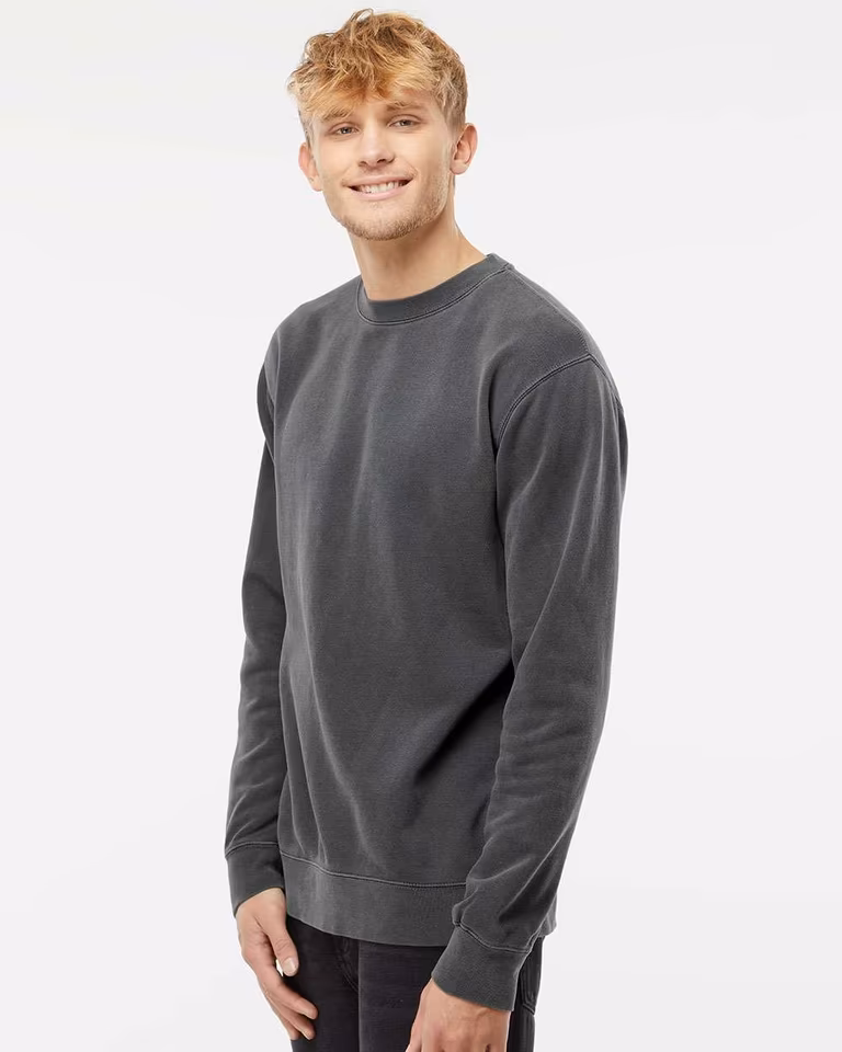 Unisex Midweight Pigment-Dyed Crewneck Sweatshirt — Pigment Black
