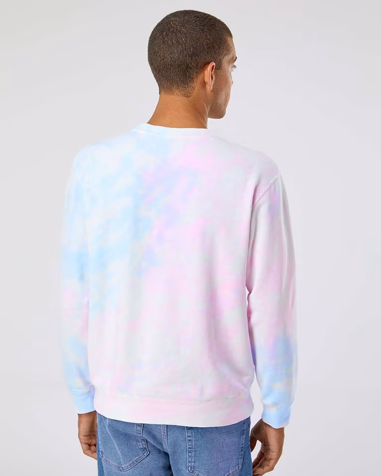 Unisex Midweight Tie-Dyed Crewneck Sweatshirt — Tie Dye Cotton Candy