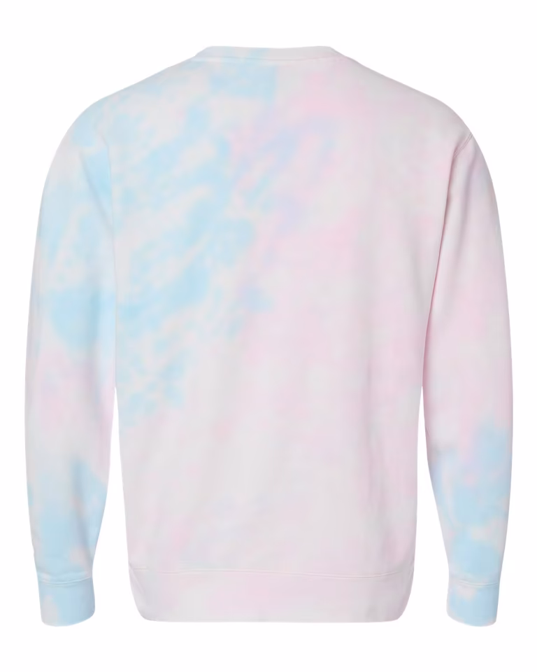 Unisex Midweight Tie-Dyed Crewneck Sweatshirt — Tie Dye Cotton Candy