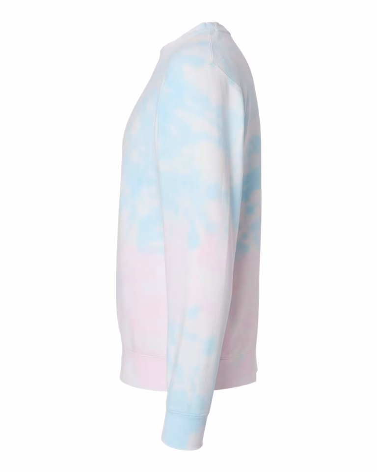 Unisex Midweight Tie-Dyed Crewneck Sweatshirt — Tie Dye Cotton Candy