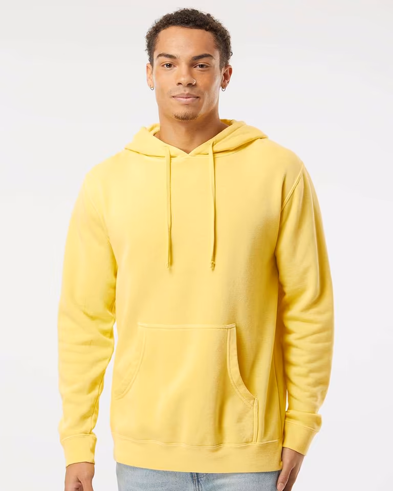 Unisex Midweight Pigment-Dyed Hooded Sweatshirt — Pigment Yellow