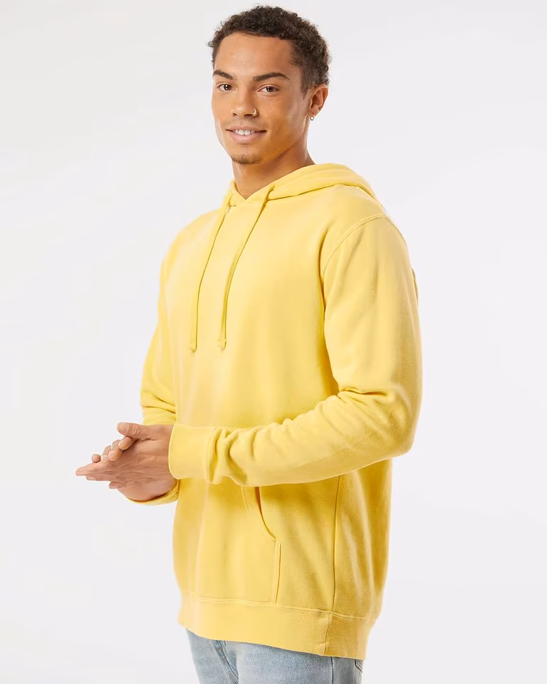 Unisex Midweight Pigment-Dyed Hooded Sweatshirt — Pigment Yellow