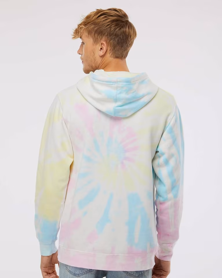 Unisex Midweight Tie-Dyed Hooded Sweatshirt — Tie Dye Sunset Swirl